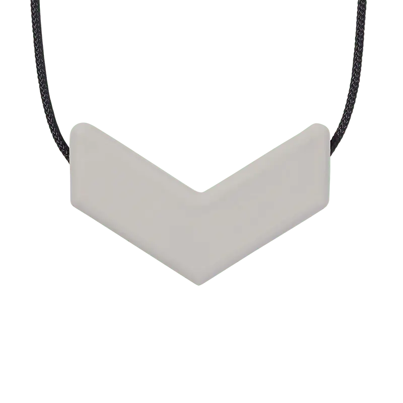 Sensory Corner Light Grey - Soft Ark Chevron Chew Necklace