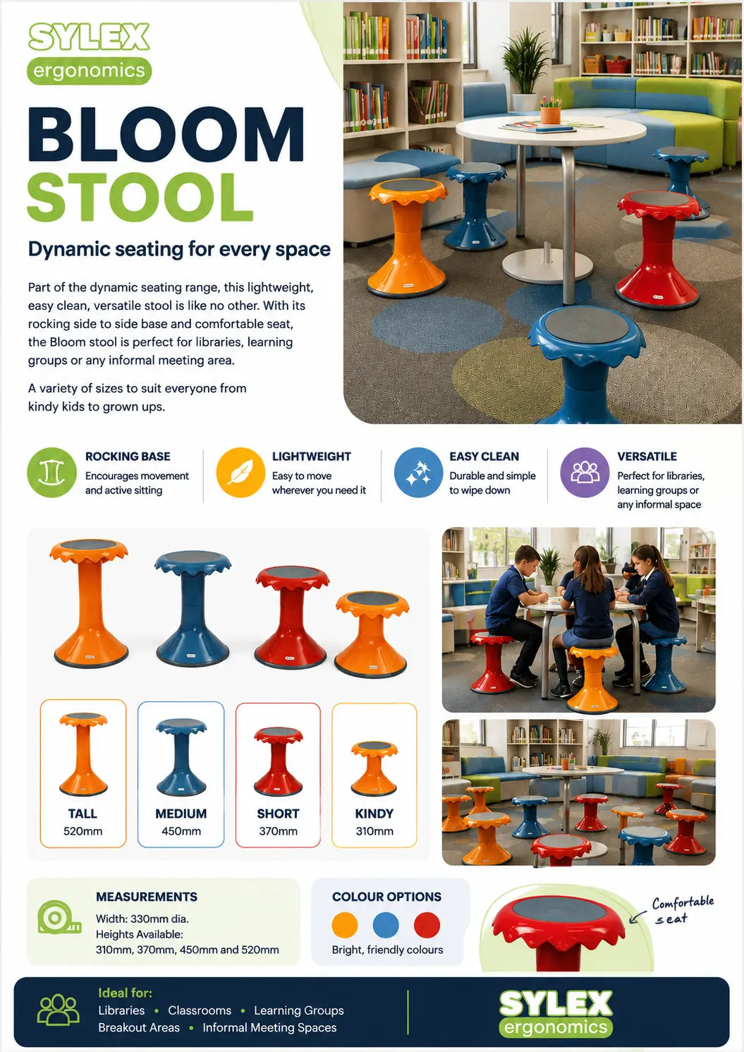 Bloom Stool Sylex Ergonomics New Zealand