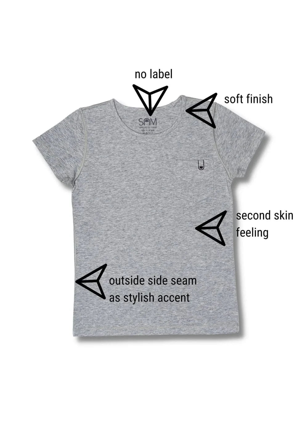 Sensory Corner Clothing & Accessories Sam Sensory -T-Shirt Grey