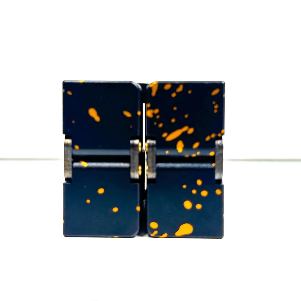 vendor-unknown Fidget Black / Gold Metal Infinity Cube - Splash Collection