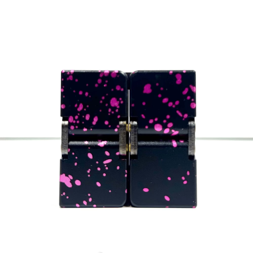vendor-unknown Fidget Black / Pink Metal Infinity Cube - Splash Collection