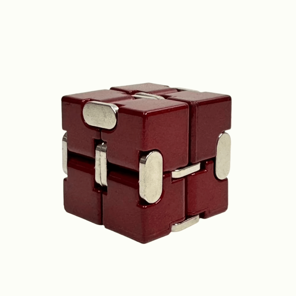 vendor-unknown Fidget Red Metal Infinity Cube