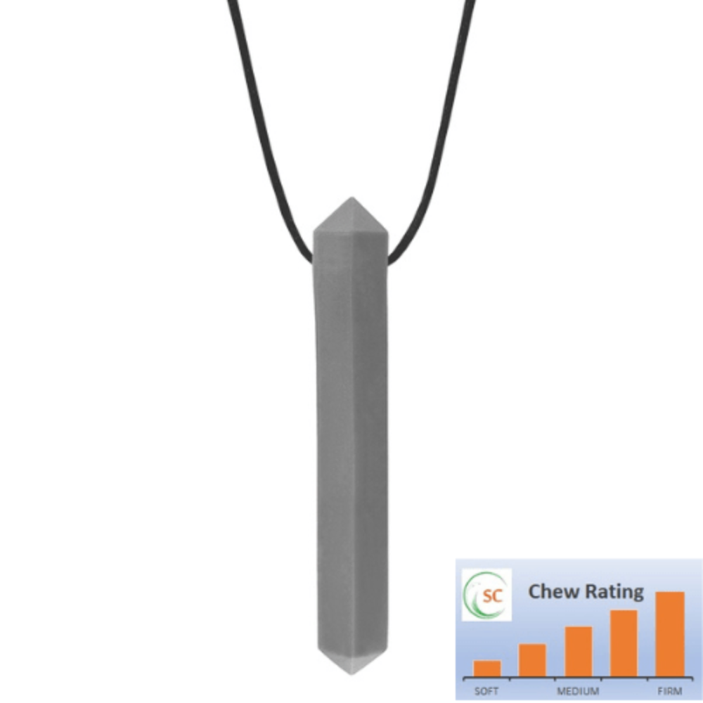 Ark Therapeutics Oral Motor Dark Grey XXT Krypto Bite Chewable Gem Necklace