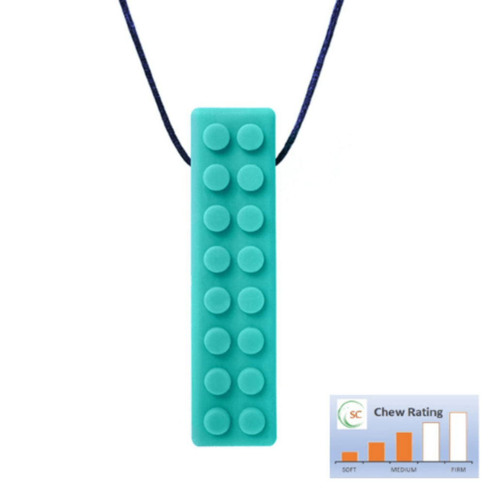 Ark Therapeutics Oral Motor Teal -Medium Brick Stick Chewable Necklace