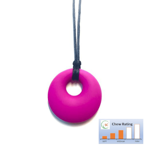 Kean Oral Motor Hot Pink Chewable Circular Pendant