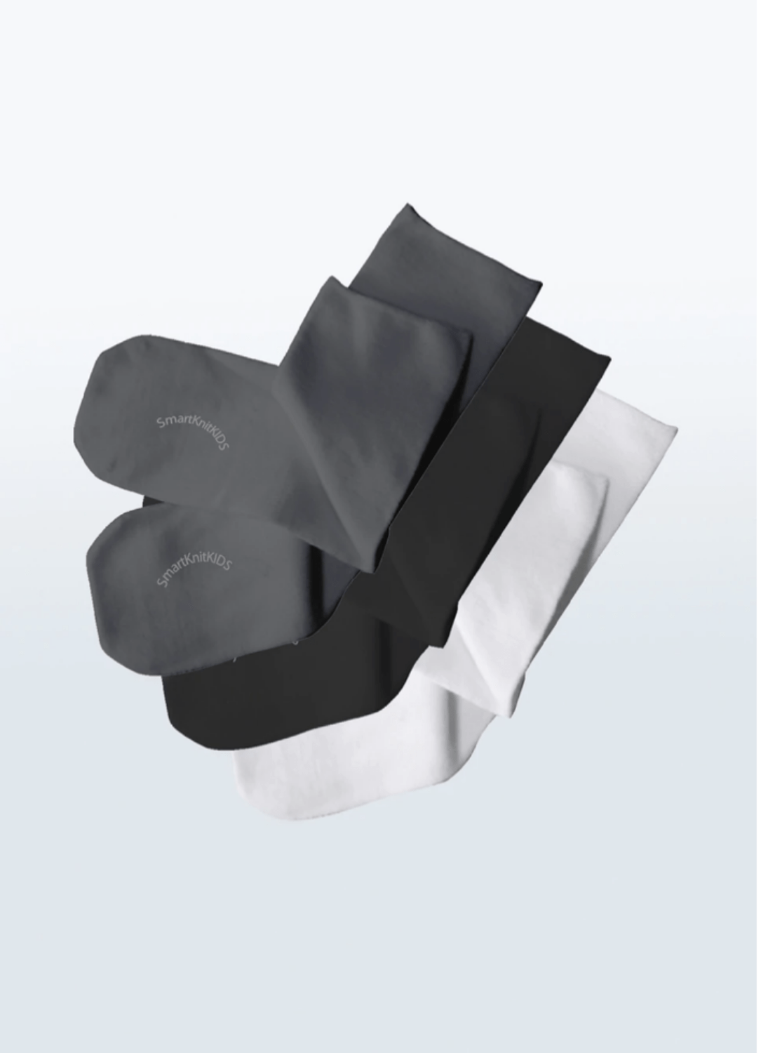 Smartknit Clothing & Accessories Medium / White/Black/Charcoal / 3-Pack Seamless Kids Socks