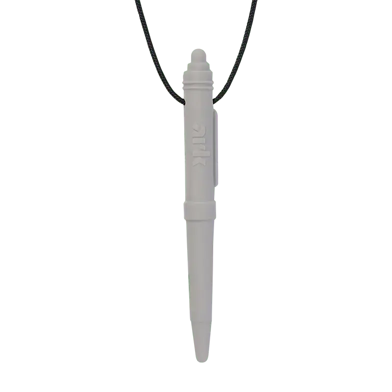 Ark Therapeutics Oral Motor Light Grey ARK Chewable Pen Necklace
