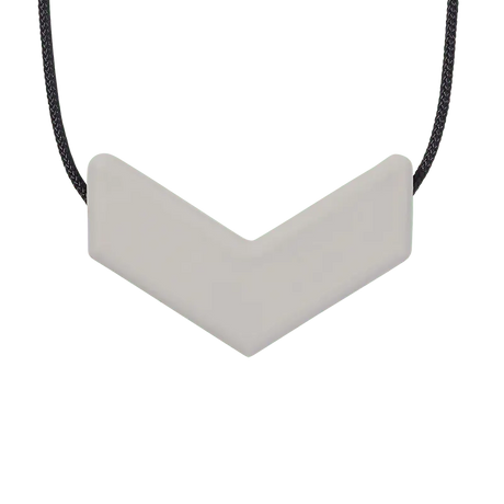 Sensory Corner Light Grey - Soft Ark Chevron Chew Necklace