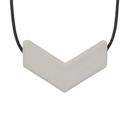 Sensory Corner Light Grey - Soft Ark Chevron Chew Necklace
