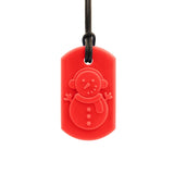 Ark Therapeutics Red ARK Frost Bite Snowman Chew Necklace