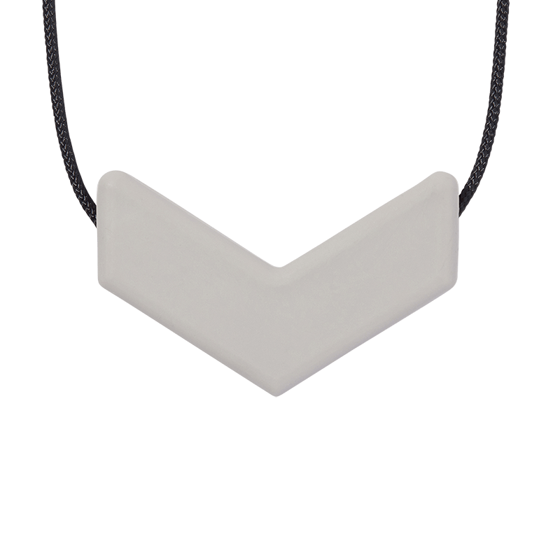 Sensory Corner Light Grey - Soft Ark Chevron Chew Necklace
