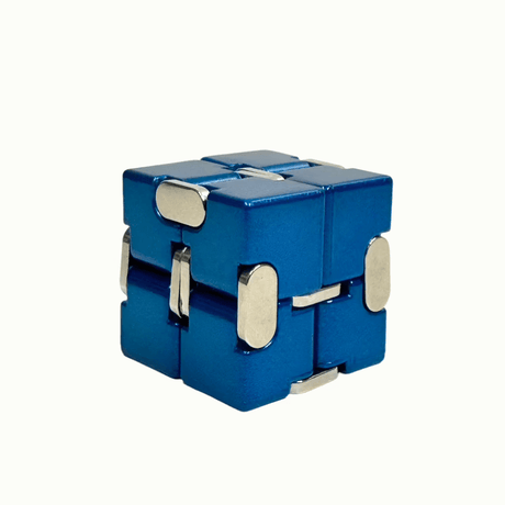 vendor-unknown Fidget Blue Metal Infinity Cube