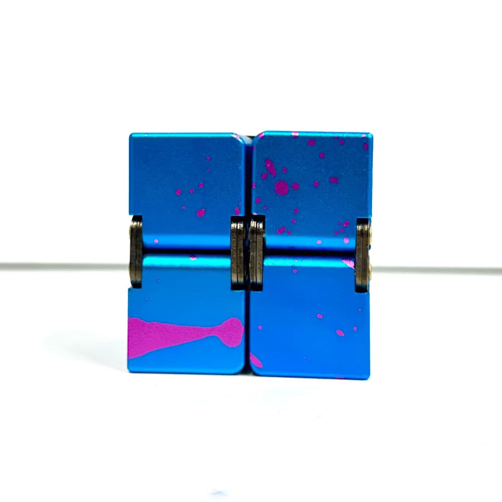 vendor-unknown Fidget Blue / Pink Metal Infinity Cube - Splash Collection