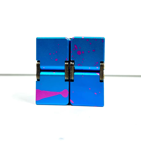 vendor-unknown Fidget Blue / Pink Metal Infinity Cube - Splash Collection