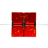vendor-unknown Fidget Red / Gold Metal Infinity Cube - Splash Collection