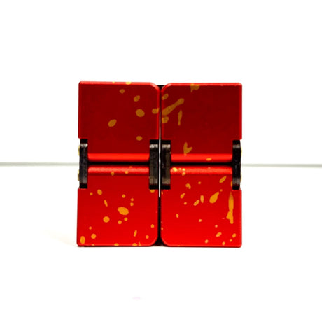 vendor-unknown Fidget Red / Gold Metal Infinity Cube - Splash Collection