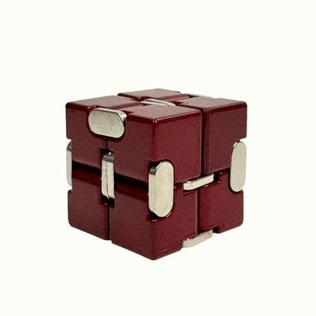 vendor-unknown Fidget Red Metal Infinity Cube