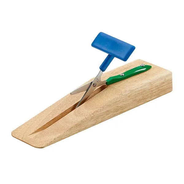 Table Like Scissors Table Top Mounted Scissors (Wooden Base) - Sensory Corner