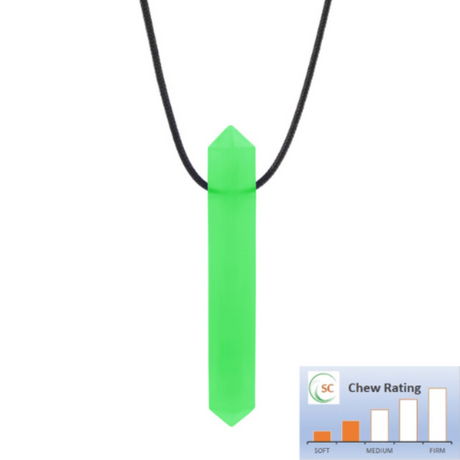 Ark Therapeutics Oral Motor Green Translucent Medium Soft Krypto Bite Chewable Gem Necklace