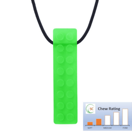 Ark Therapeutics Oral Motor Lime Green Translucent - Soft Brick Stick Chewable Necklace