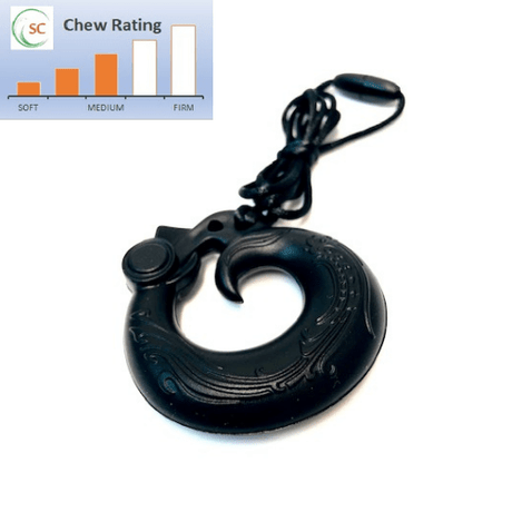 Kean Oral Motor Black Chewable Phoenix Pendant 6 Set