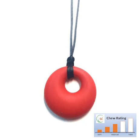 Kean Oral Motor Red Chewable Circular Pendant