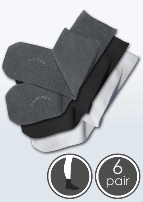 Smartknit Clothing & Accessories Medium / Black / 6-Pack Seamless Kids Socks