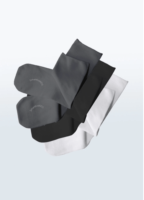 Smartknit Clothing & Accessories Medium / White/Black/Charcoal / 3-Pack Seamless Kids Socks