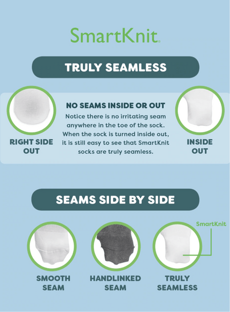 Smartknit Clothing & Accessories SmartKnit Big Kids Seamless Socks (Adults)